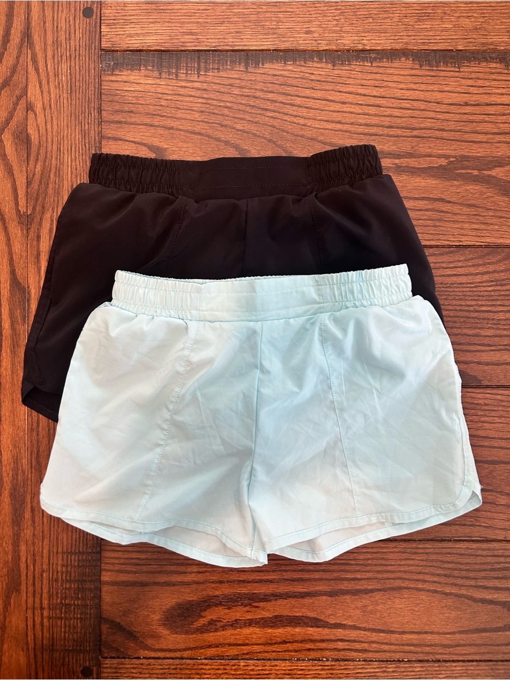 PLACE youth Athletic Shorts - Black & Light Blue